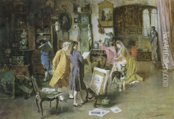 The Old Curiosity Shoppe Oil Painting - Justo Ruiz Luna