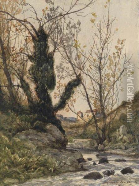 Paysage Fluvial Oil Painting - Henri-Joseph Harpignies