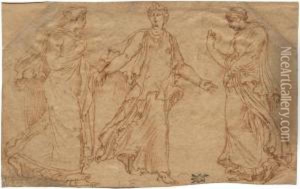 Drei Tanzende Manaden Oil Painting - Girolamo da Carpi