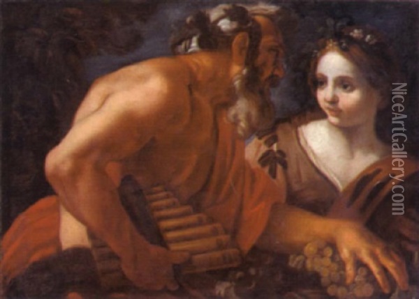 Nymphe Und Satyr Oil Painting - Johann Carl Loth