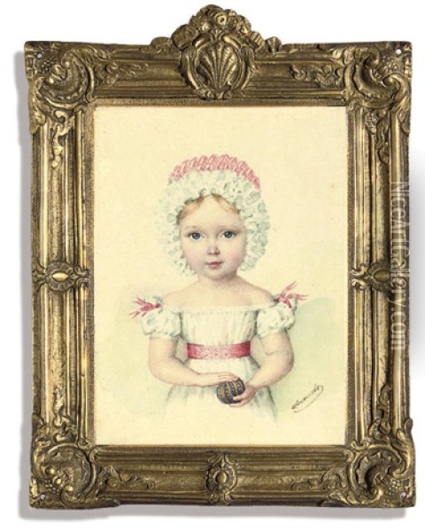 A Child (grand Duchess Maria Nikolaevna?) Oil Painting - Fedor Yakovlevich Alekseev