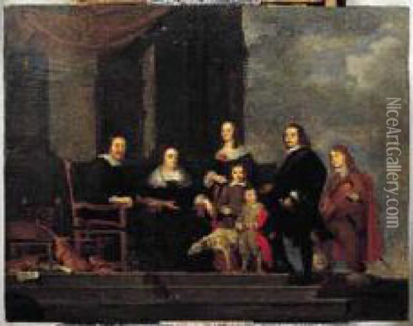 Portrait D'une Famille Flamande Oil Painting - Gonzales Cocques