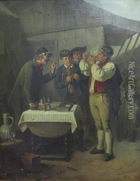 The Tobacconist Oil Painting - Carl Weber