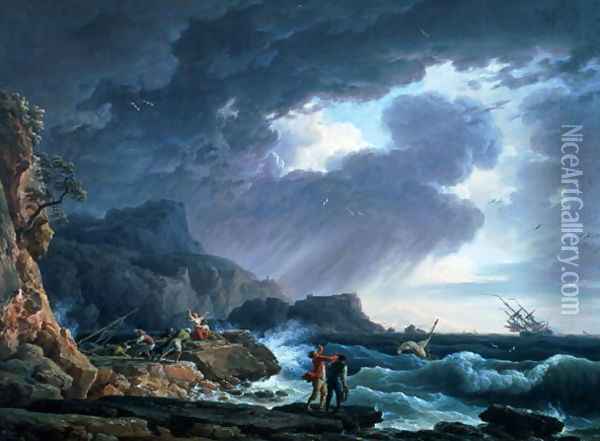 A Seastorm, 1752 Oil Painting - Claude-joseph Vernet