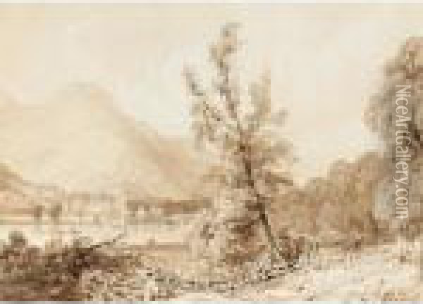 Lake Brientz And Interlaken Oil Painting - Richard Parkes Bonington