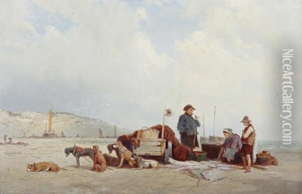 The Day's Catch Oil Painting - Pieter Christiaan Cornelis Dommersen