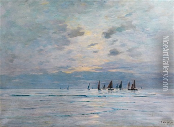 Voiliers Sur La Mer Oil Painting - Fernand Marie Eugene Legout-Gerard