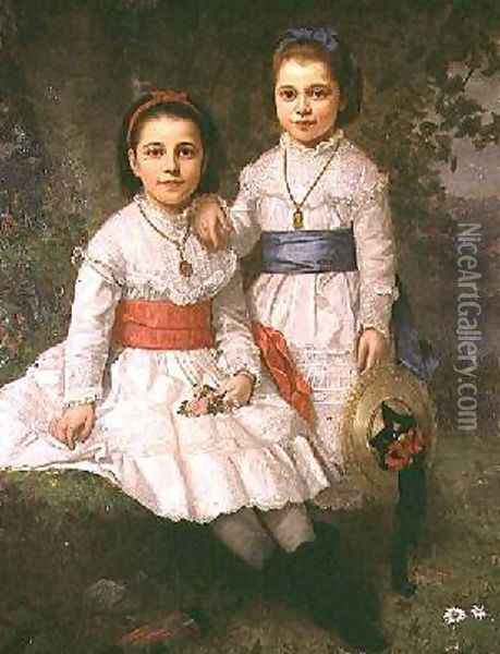 Fanny Fredericka Dyckman and Mary Alice Dyckman Oil Painting - Henry Augustus Loop