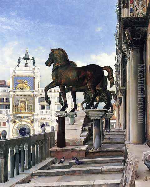 The Bronze Horses of San Marco Oil Painting - Charles Caryl Coleman