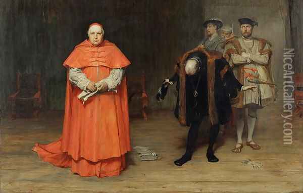 The Disgrace of Cardinal Wolsey 1475-1530 Oil Painting - John Pettie