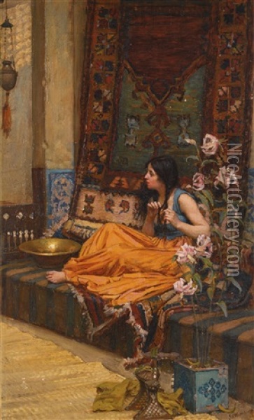 In The Harem Oil Painting - John William Waterhouse
