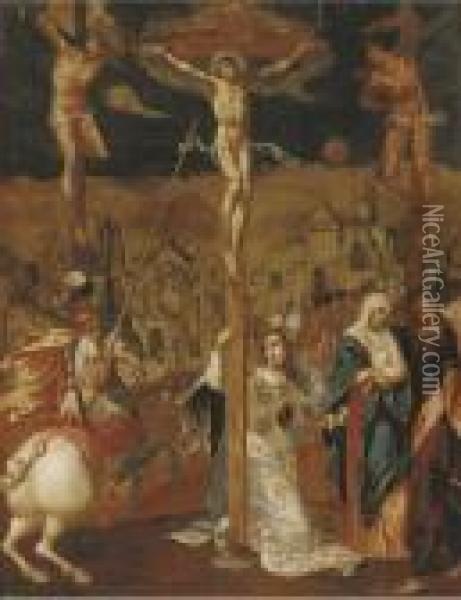 The Crucifixion Oil Painting - Louis de Caullery