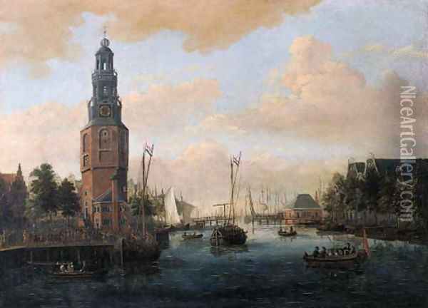 A view of the Oude Schans, Amsterdam Oil Painting - Jacobus Storck
