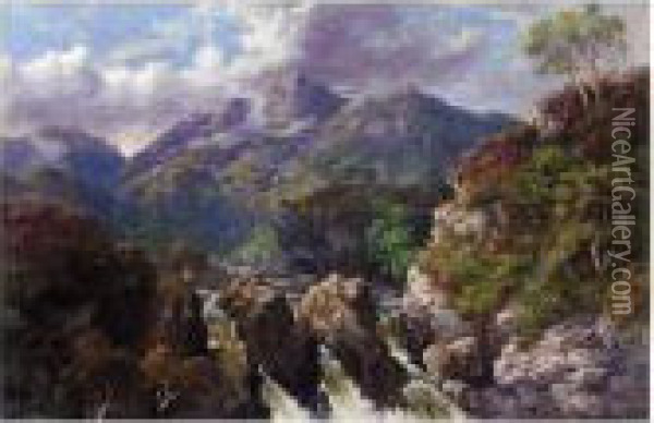 The Waterfall Oil Painting - Kenneth Macleay