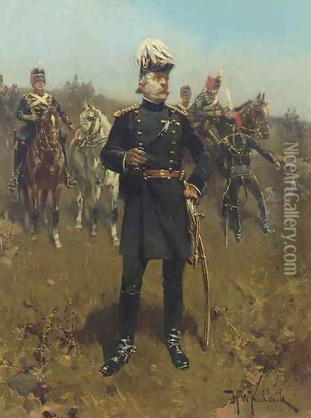 Troop of horse artillery Gele Rijders Oil Painting - Hermanus Willem Koekkoek