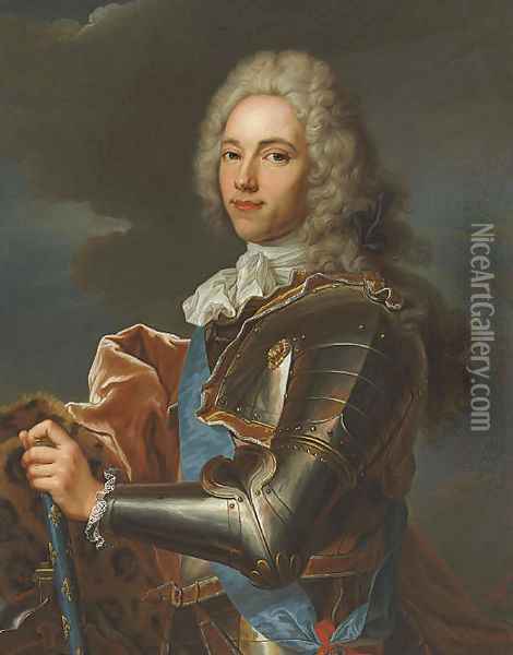 Portrait of the Duc de Broglie (1671-1745) Oil Painting - Hyacinthe Rigaud