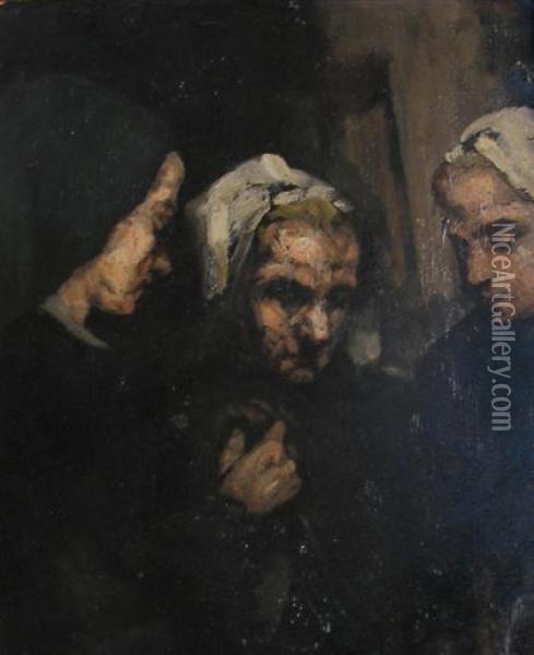 Group Of Women Oil Painting - Germain Theodure Clement Ribot