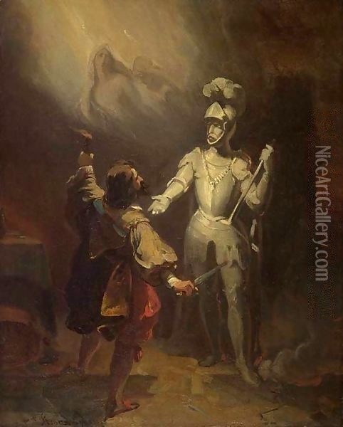 Don Juan and the Statute of the Commander Oil Painting - Alexandre Evariste Fragonard