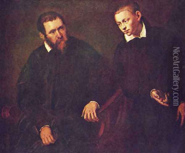 Double portrait of two men Oil Painting - Jacopo Tintoretto (Robusti)