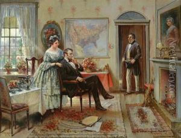 Abe And Mary Todd Lincoln Oil Painting - Edward Percy Moran