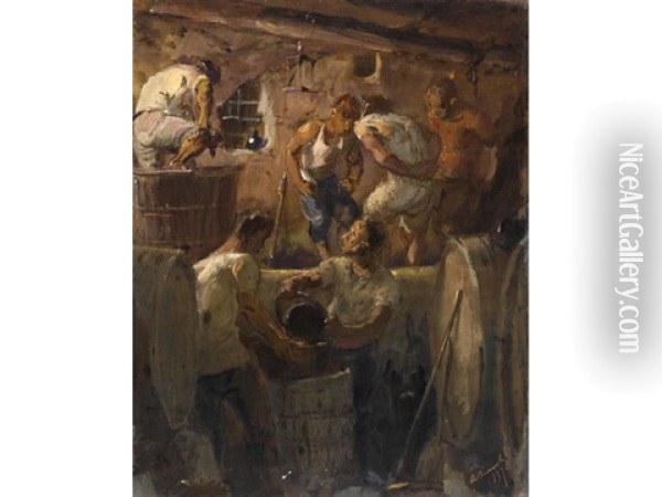 The Winepress Oil Painting - Alexander Evgenievich Iacovleff