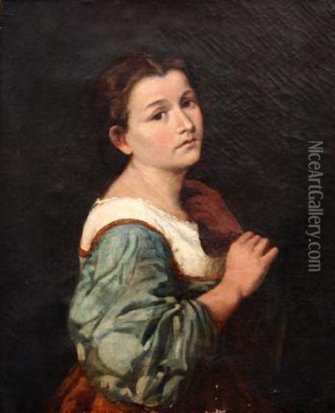 Portret Divky S Copem Oil Painting - Franz Von Defregger