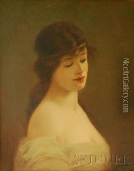 Portrait Of A Young Woman Oil Painting - Horace P. Giles
