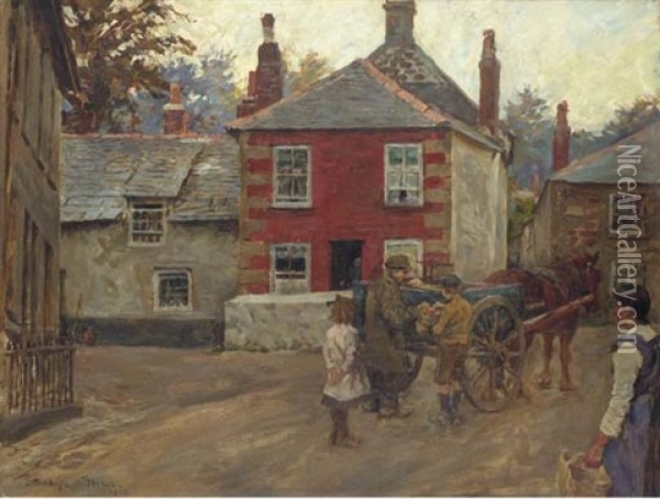 The Fruit Seller Oil Painting - Stanhope Forbes
