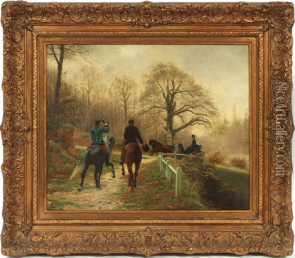 Morning Canter Oil Painting - Jean Richard Goubie