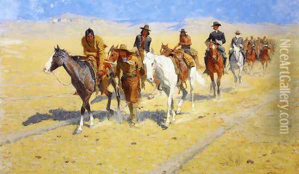 Pony Tracks in the Buffalo Trails Oil Painting - Frederic Remington