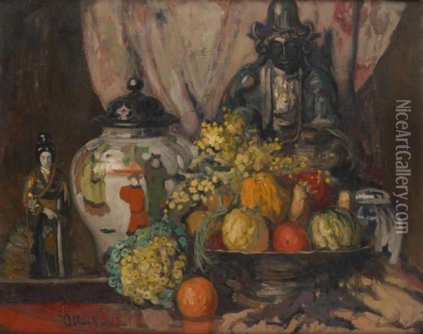 Nature Morte Aux Chinoiseries Oil Painting - Fernand Allard L Olivier