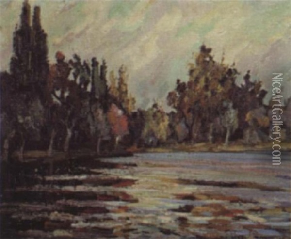 Le Lac De St. Cucufa Oil Painting - Pierre Dumont