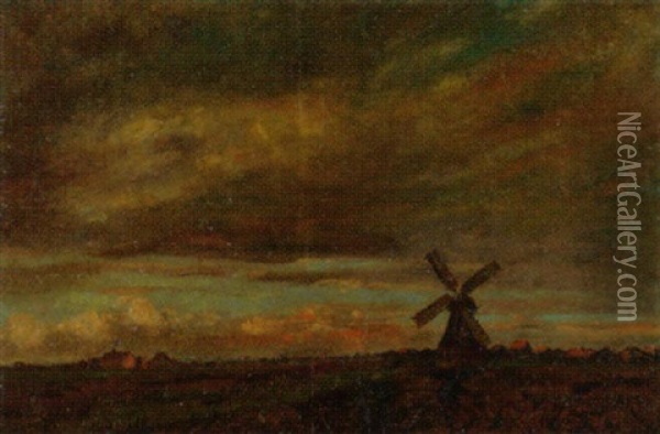 Landschaft Mit Muhle Oil Painting - Heinrich Krauel