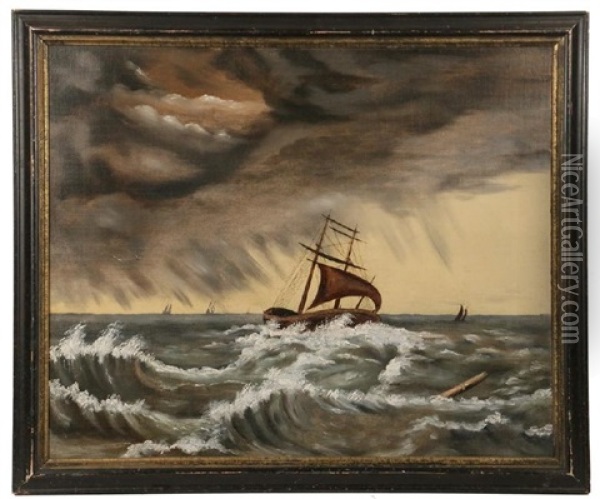Shipwreck Of A Barque Oil Painting - Thomas Chambers