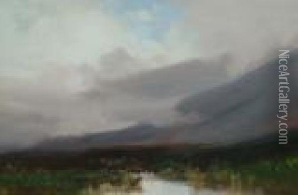 Amicombe Hill, Dartmoor Oil Painting - Frederick John Widgery