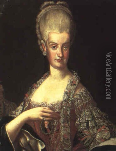 Bildnis Einer Erzherzogin, Tochter Maria Theresias Oil Painting - Johann Georg Weikert