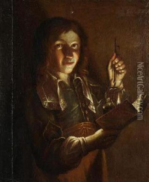 Over A Book Oil Painting - Hendrick Coster