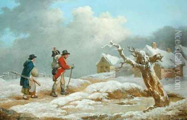 A Soldiers Return Oil Painting - George Morland