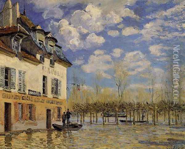 Flood at Port-Marly IV Oil Painting - Alfred Sisley