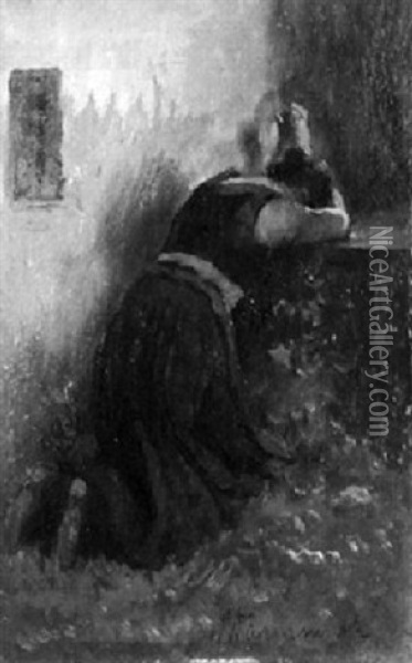 Kniende Frau Im Gebet Oil Painting - Jean Frederic Albert Wachsmuth