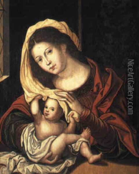 Virgen Con Nino Oil Painting - Jan Gossaert