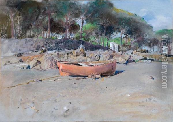 Spiaggia Oil Painting - Giuseppe Casciaro