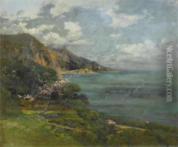 Coastal Landscape. Oil Painting - Gaston Bethune