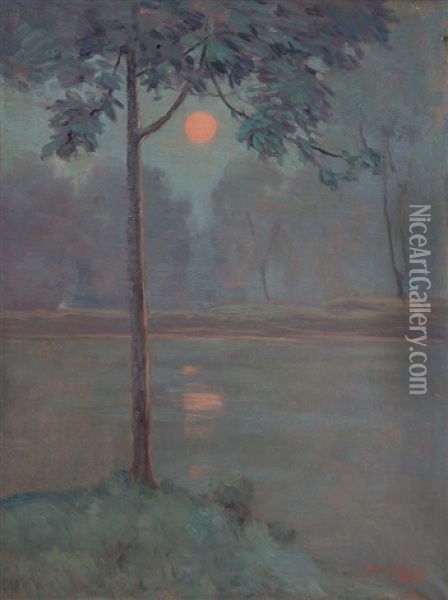 Harvest Moon Over Texas Oil Painting - Dawson Dawson-Watson
