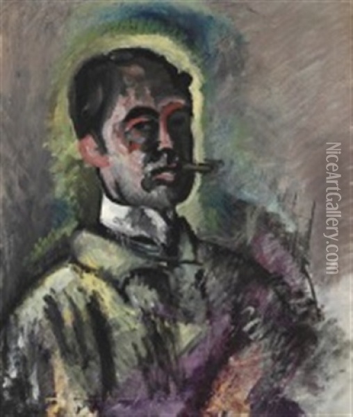 Self-portrait Oil Painting - Harald Giersing