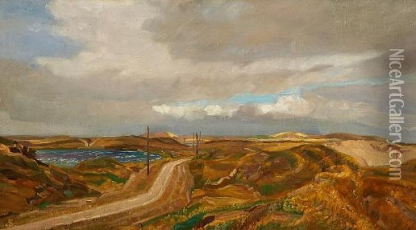 Hilly Landscape Oil Painting - Fritz Syberg