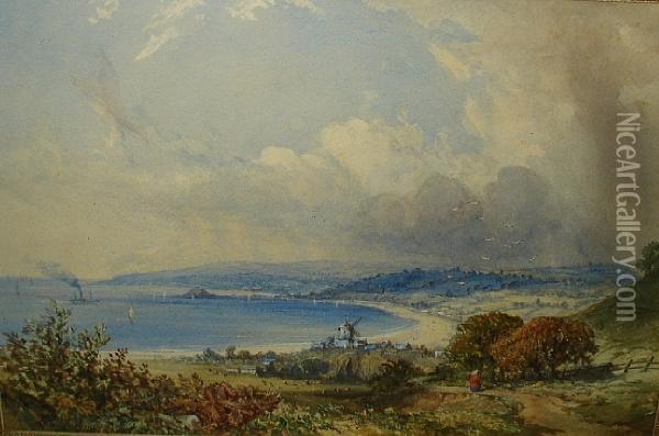 Panoramic View Of St Aubin's Bay Oil Painting - John Callow