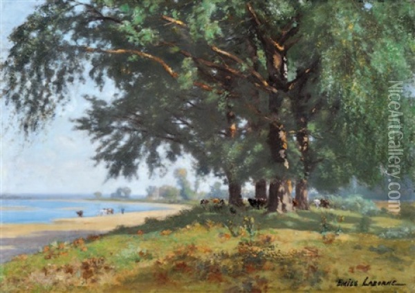 La Loire A Cande Oil Painting - Edme-Emile Laborne
