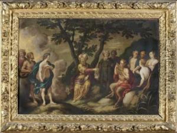 Apollon Et Le Roi Midas Oil Painting - Jan Tengnagel