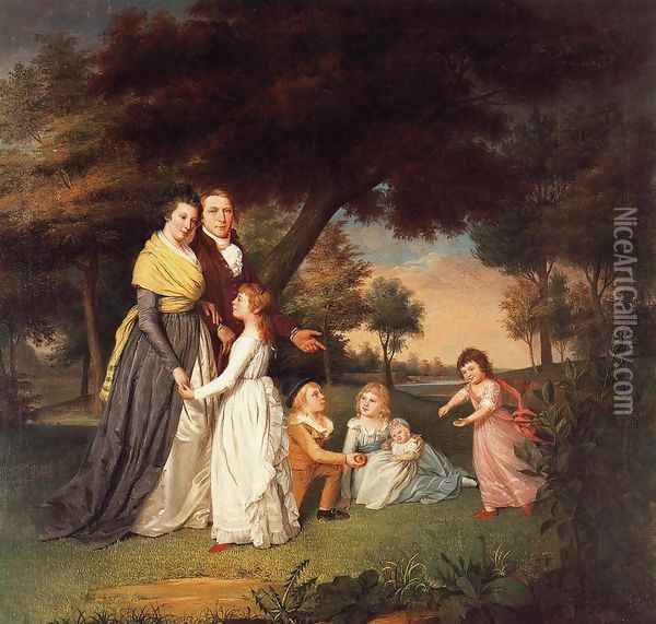 The Artist and His Family Oil Painting - James Peale